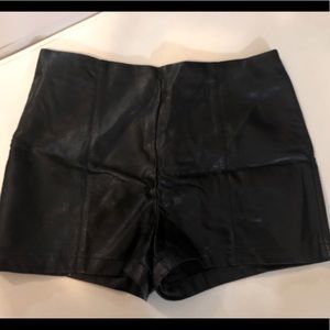 Faux leather shorts